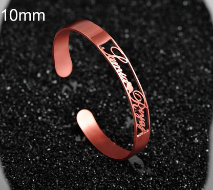 Customized Name Bracelet – Personalized Stainless Steel Bangle Jewelry CJ