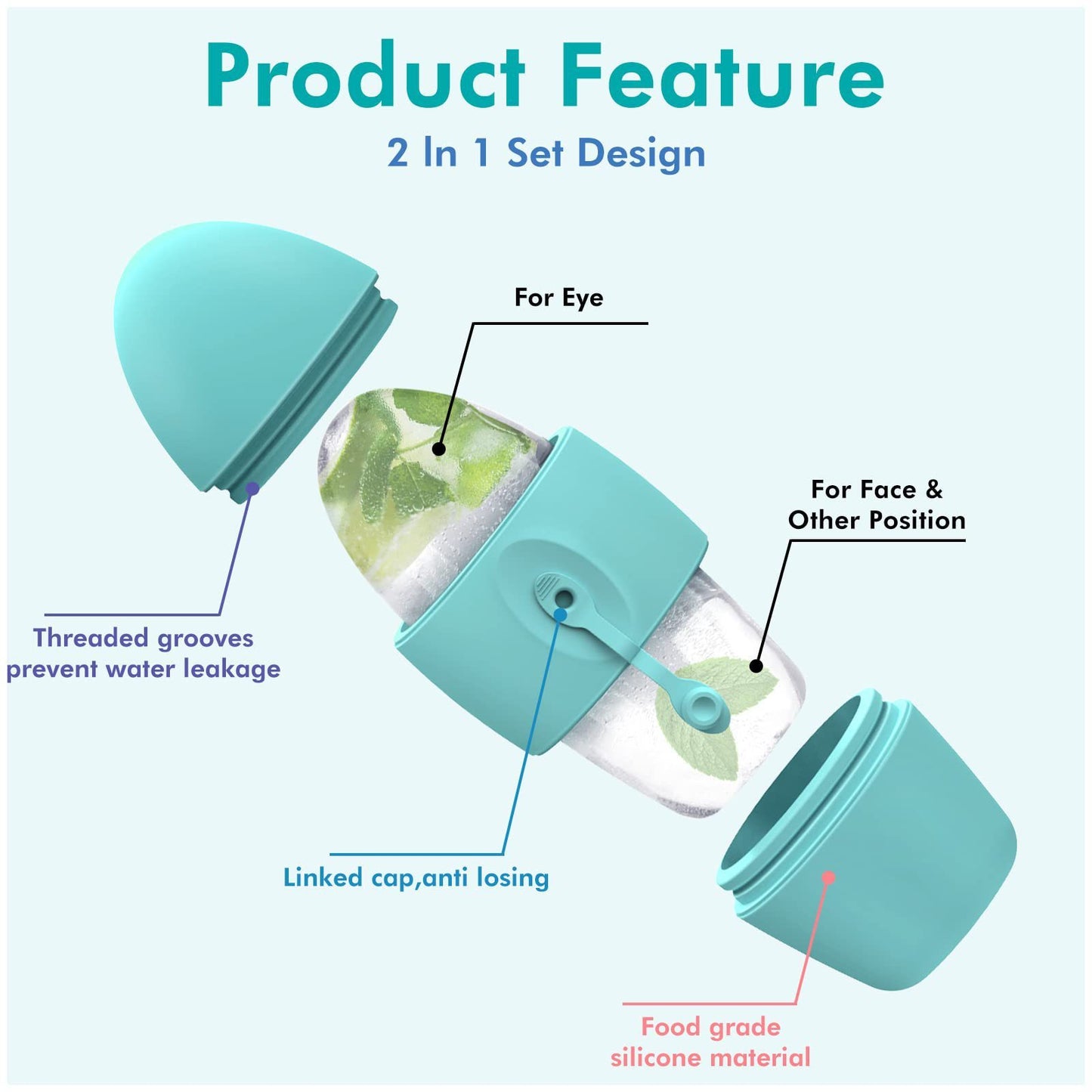 Silicone Ice Face Roller – Pore Tightening, Dark Circle Removal & Skin Massage Tool