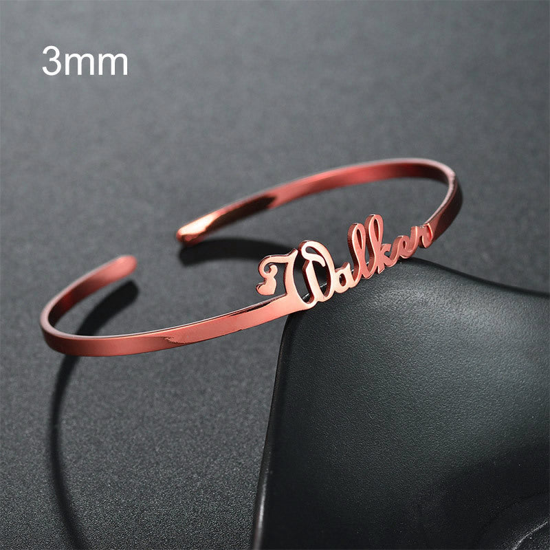 Customized Name Bracelet – Personalized Stainless Steel Bangle Jewelry CJ