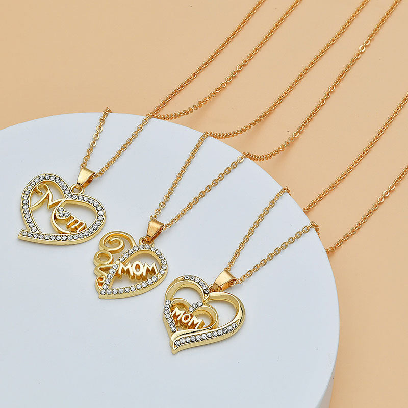 Mother’s Day Heart-Shaped Diamond Letter Necklace – Fine Jewelry for Women CJ