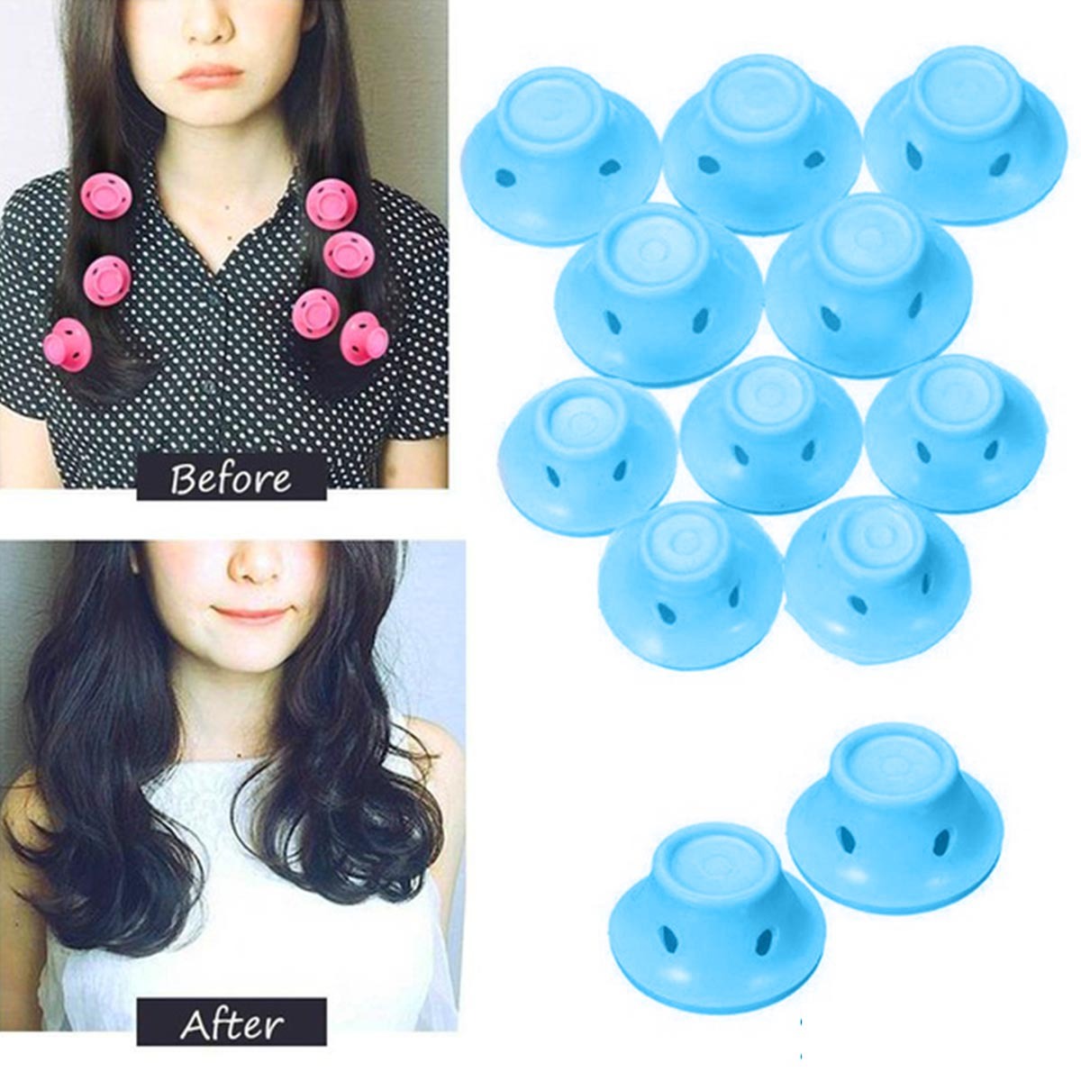 Soft Silicone Hair Rollers – Magic No-Heat Curling Hair Styling Tool CJ