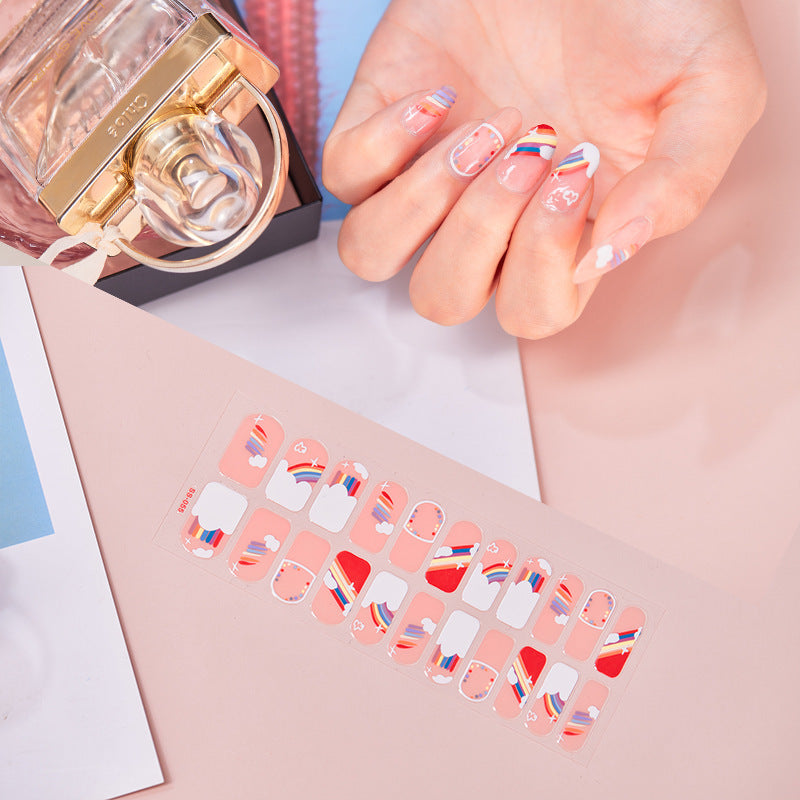 Rainbow Full-Coverage Cute Nail Stickers