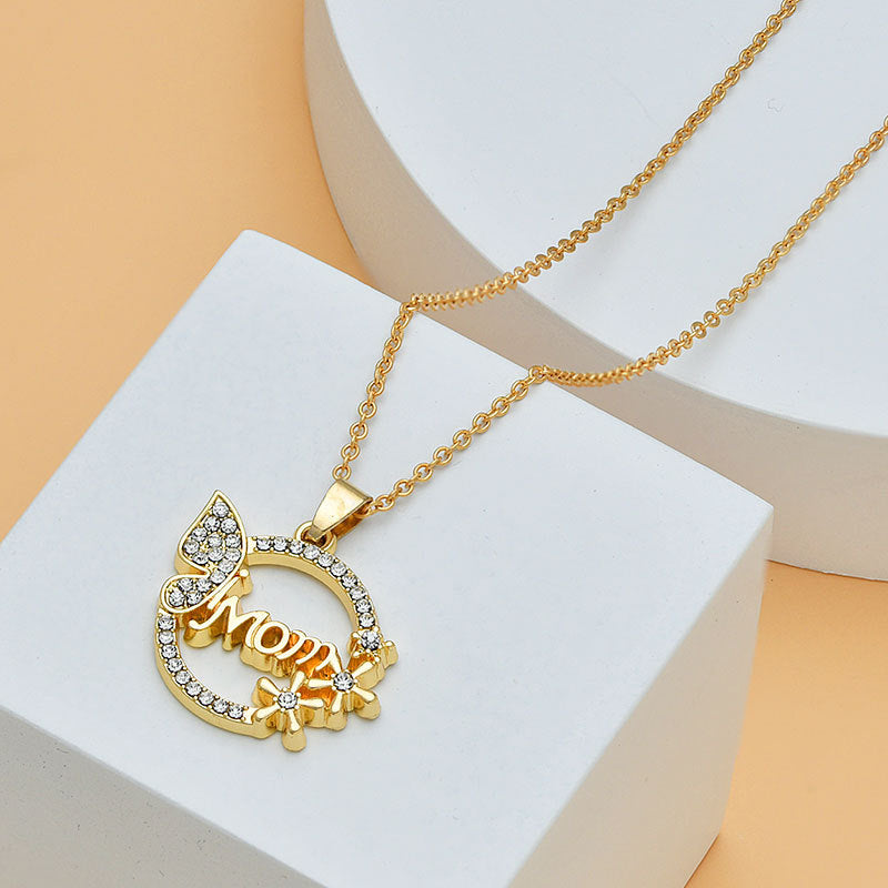 Mother’s Day Heart-Shaped Diamond Letter Necklace – Fine Jewelry for Women CJ