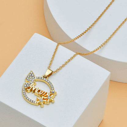 Mother’s Day Heart-Shaped Diamond Letter Necklace – Fine Jewelry for Women CJ