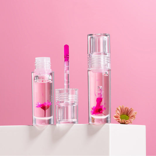 Flower Color Changing Lip Oil – Moisturizing Jelly Lip Gloss with Temperature-Sensitive Color
