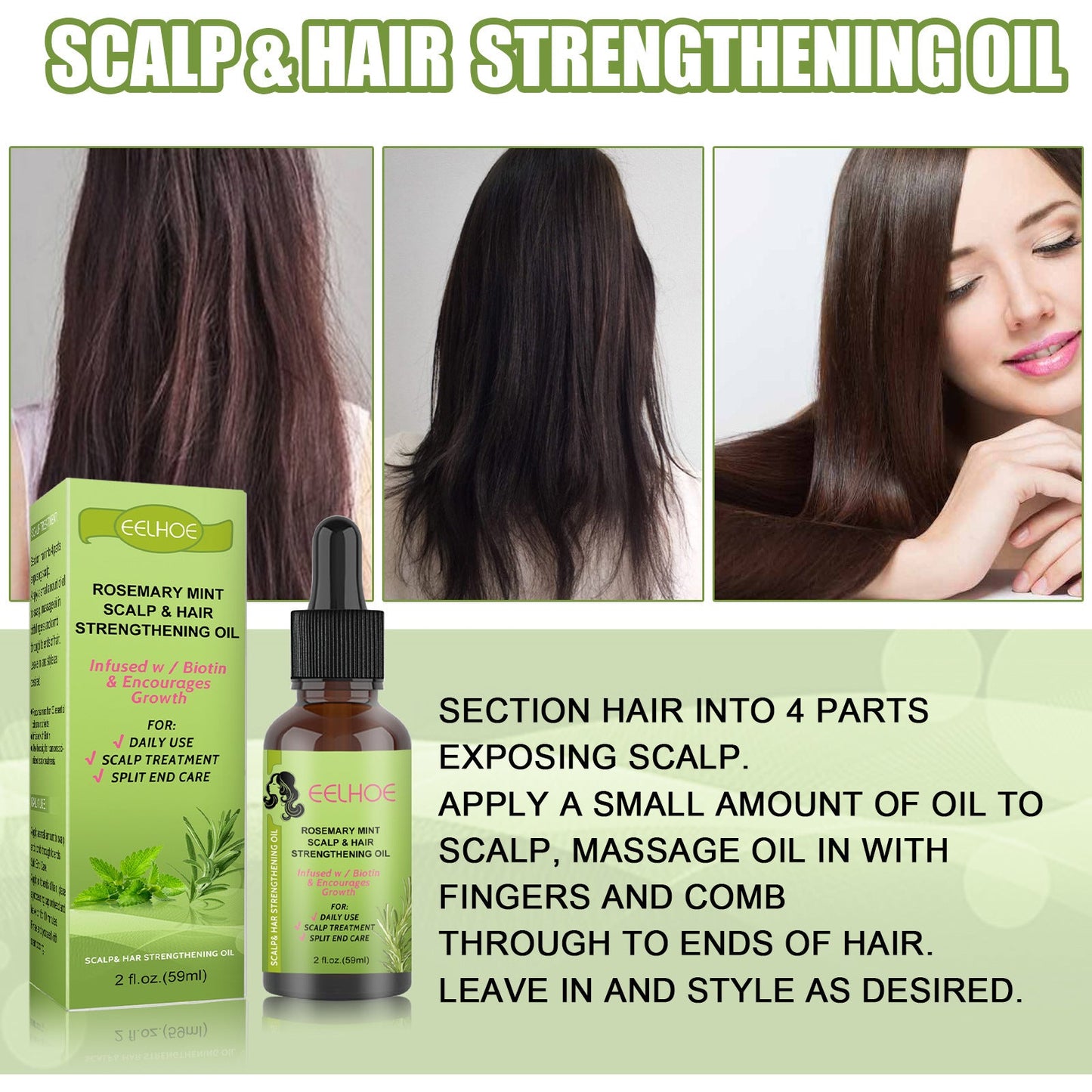 Rosemary Mint Hair Growth Fluid – Scalp Massage Treatment for Stronger, Healthier Hair CJ