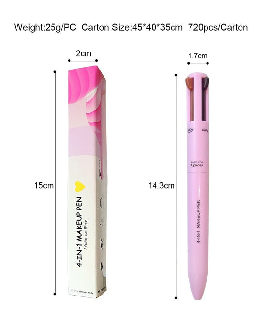 Four-in-One Cosmetic Brush – Highlight, Lip Liner, Eyeliner, and Eyebrow Pencil