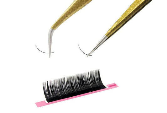 Professional Stainless Steel Curved & Straight Tweezers – Gold Eyelash Extension Tools