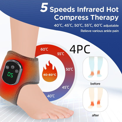 Charging 5-Speed Hot Compress Ankle Support – 3-Speed Vibration Therapy