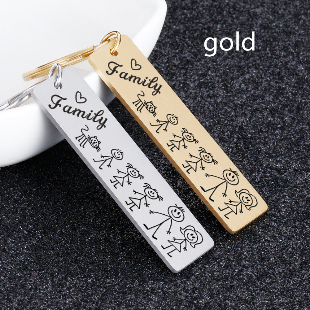 Customizable Personality Trend Stainless Steel Keychain – Personalizable Gift