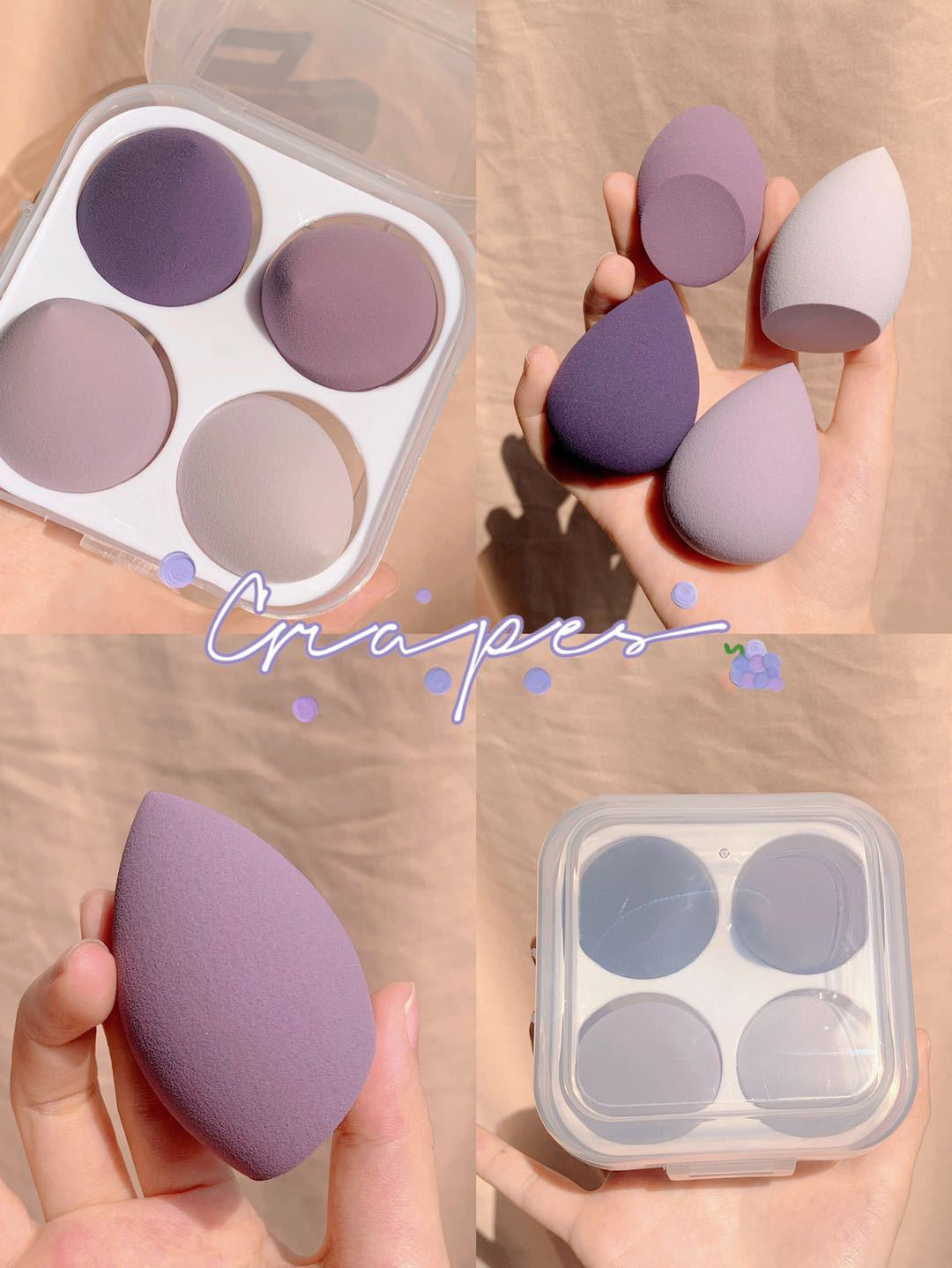 Makeup Egg Box – Beauty Blender Sponges Set with Storage Case CJ