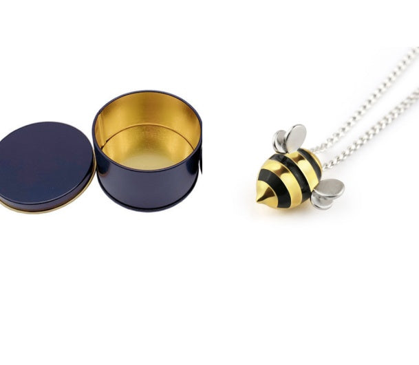 Sقلادة نحلة من الفضة الإسترلينية 925 - سلسلة الترقوة على الموضة الكورية للنساء