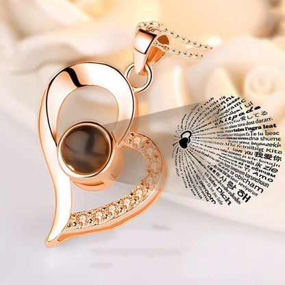 100 Languages “I Love You” Projection Necklace – Romantic Jewelry Gift for Women CJ