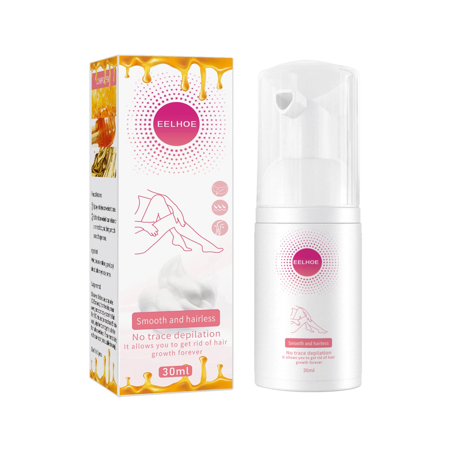 Gentle Hair Removal Spray – 30ml/100ml Depilatory Foam for Armpits and Legs