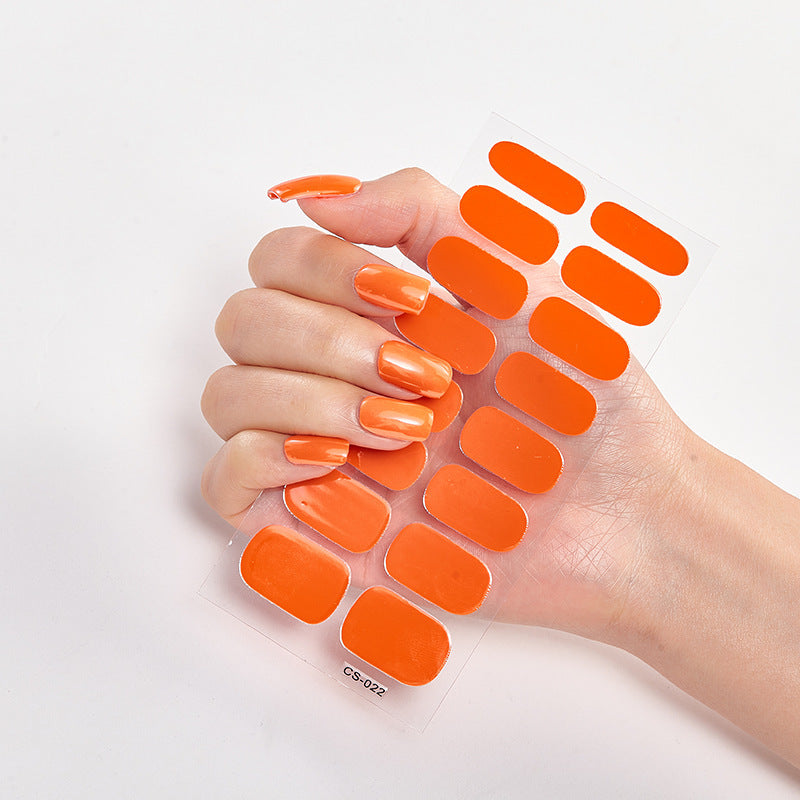 Nail Art Stickers – Solid Color Self-Adhesive Nail Strips Set