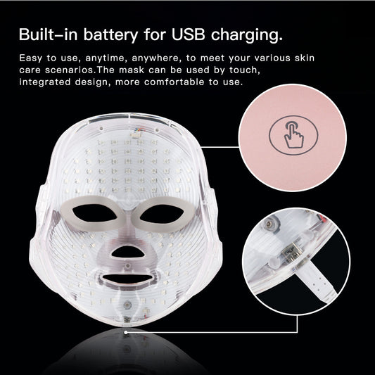 Touch Screen 7-Color LED Light Therapy Mask – Photon Skin Rejuvenation and Anti-Aging Facial Treatment