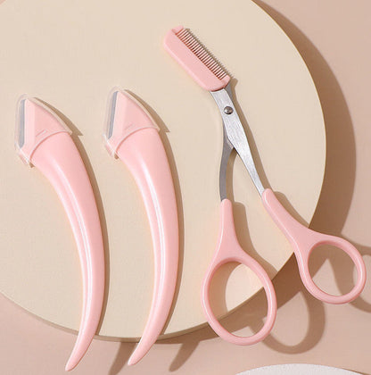 Eyebrow Trimming Knife with Comb – Curved Moon Small Beauty Tool CJ