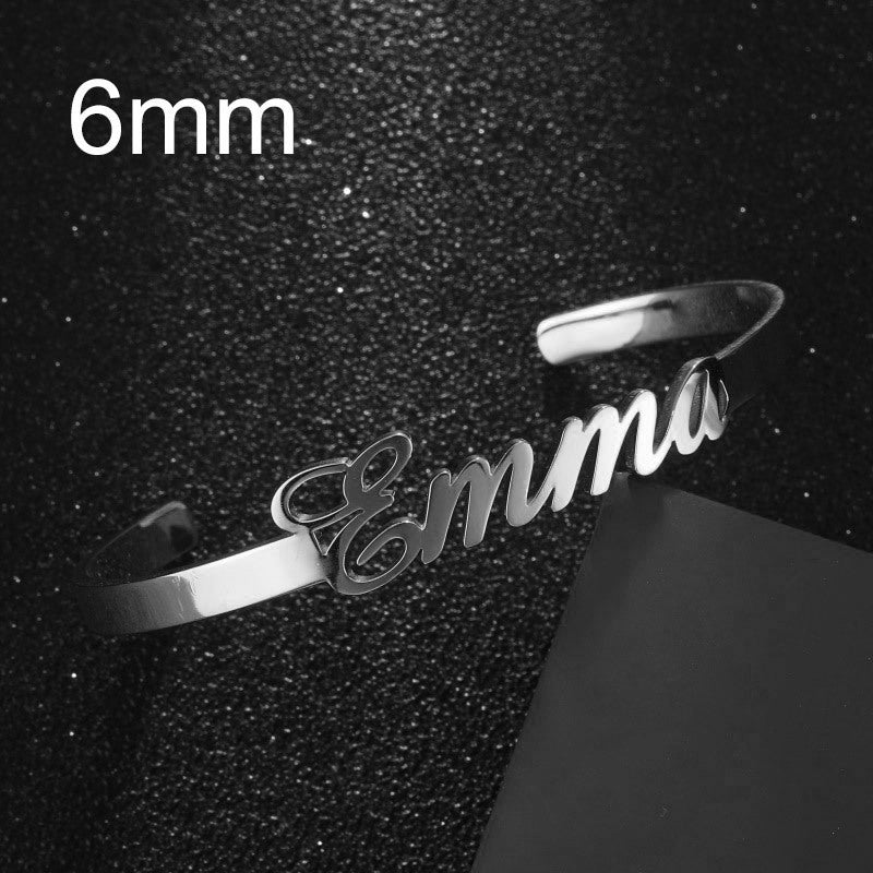 Customized Name Bracelet – Personalized Stainless Steel Bangle Jewelry CJ