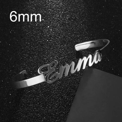 Customized Name Bracelet – Personalized Stainless Steel Bangle Jewelry CJ