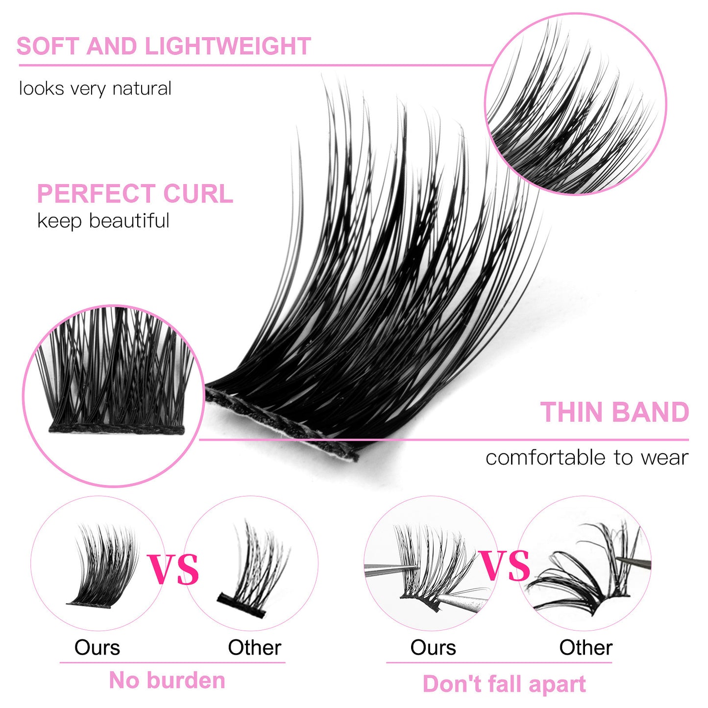 Large Capacity Single Cluster False Eyelashes Set