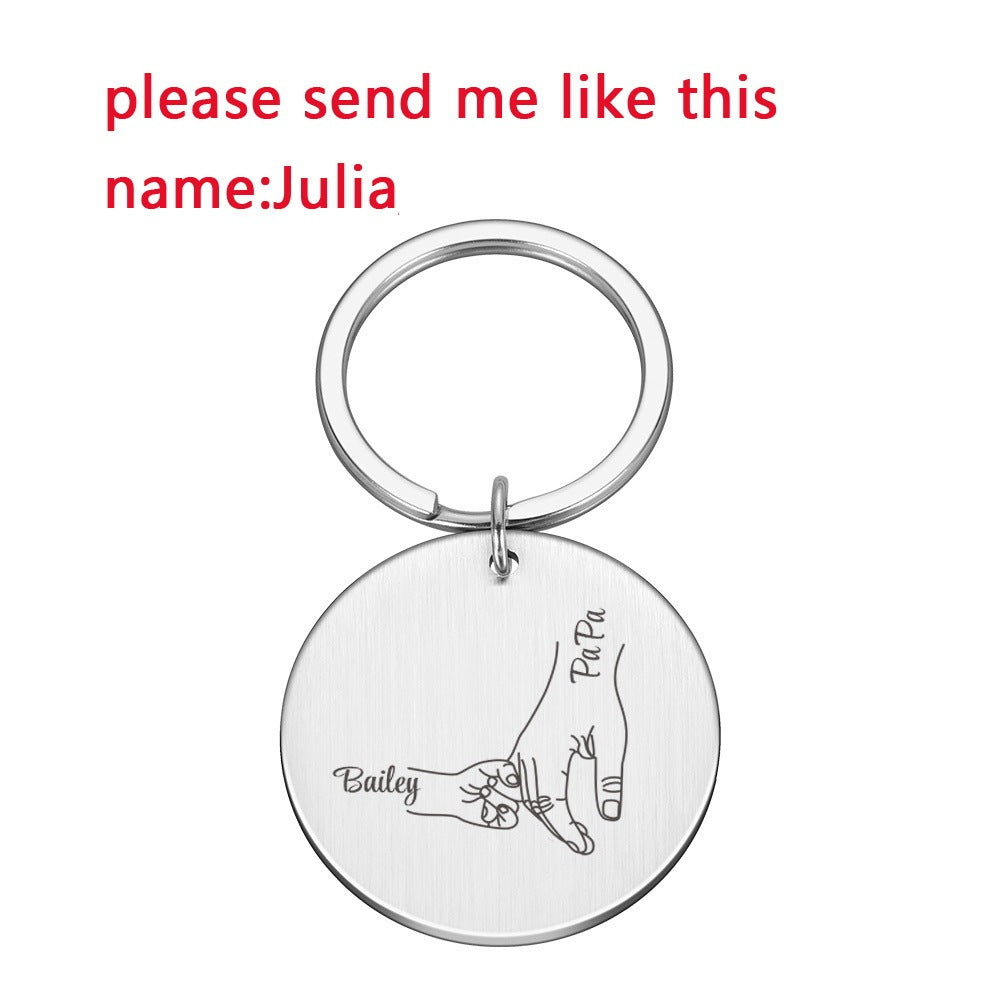 Customizable Father's Day Keychain – DIY Name Personalized Gift