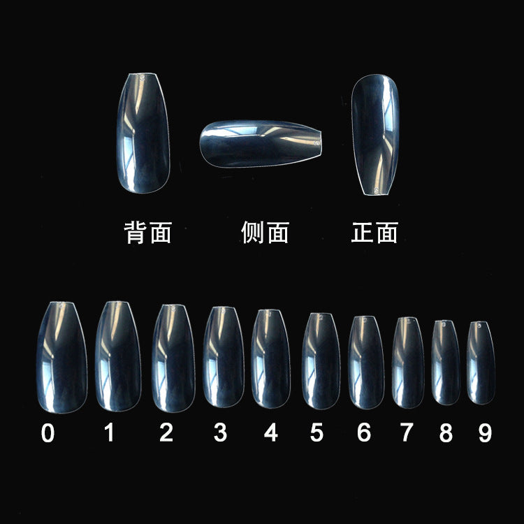 500 Transparent Natural Fake Nails CJ