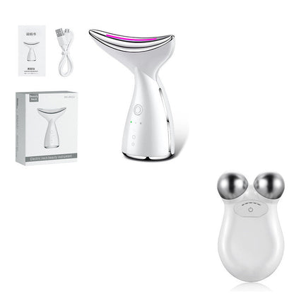 EMS Microcurrent Neck Face Beauty Device With 3 Colors LED Photon Therapy Skin Tighten Reduce Double Chin Face Lifting Devices CJ