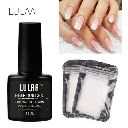 Nail Extension Fiber Set – Gel Repair Liquid with Paper-Free Support Sheets for Easy Nail Extensions
