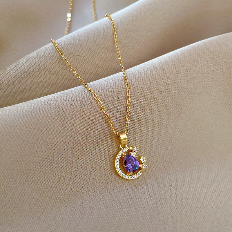 Stainless Steel Starry Sky Planet Astronaut Necklace – Women’s Luxurious Star Metal Chain Jewelry Gift CJ