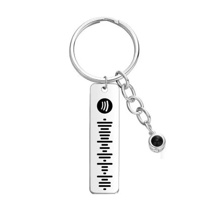 Customizable Color Photo Projection Keychain – Personalized Gift for Couples