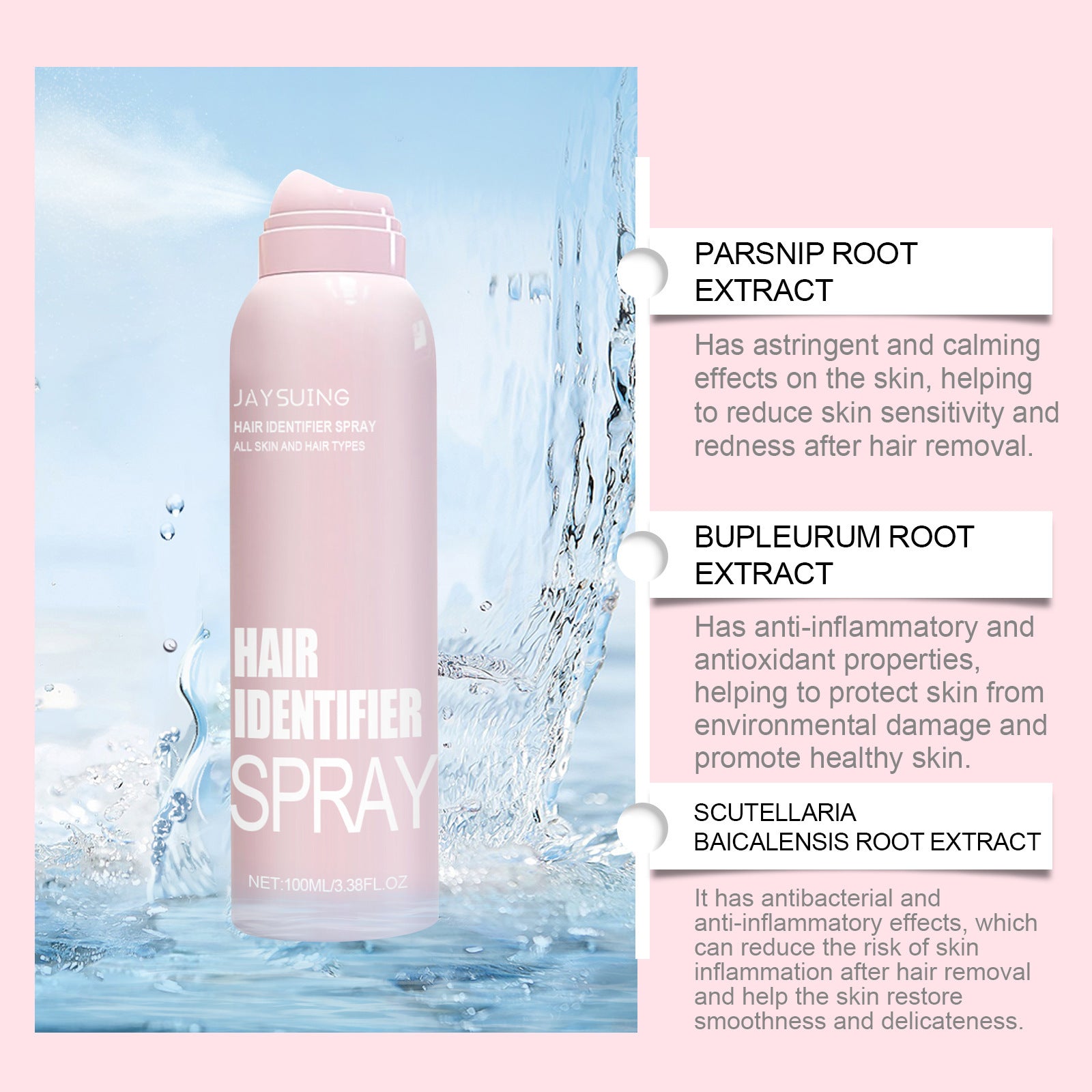 Hair Identifier Spray Set – Moisturizing Dermaplaner Spray for Face Shaving CJ