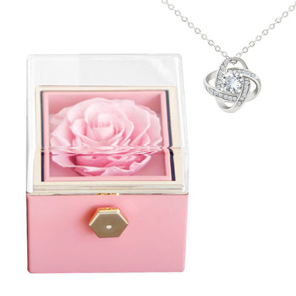 Luxury Rose Jewelry Box with Elegant Necklace – Creative Fashion Gift for Women CJ