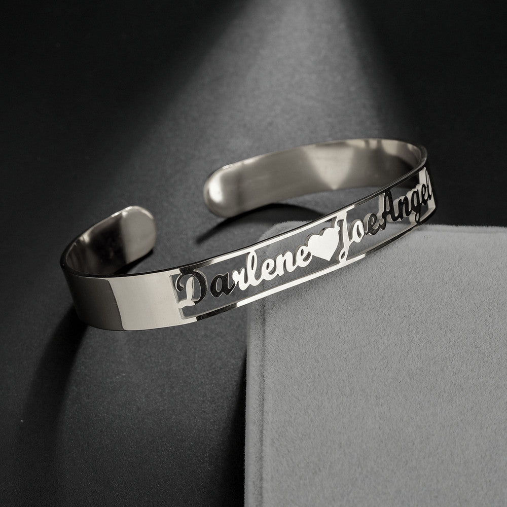 Customized Name Bracelet – Personalized Stainless Steel Bangle Jewelry CJ