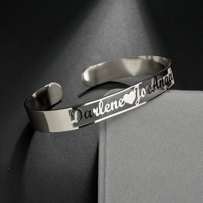 Customized Name Bracelet – Personalized Stainless Steel Bangle Jewelry CJ