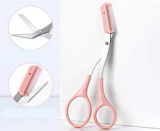 Eyebrow Trimming Knife with Comb – Curved Moon Small Beauty Tool CJ