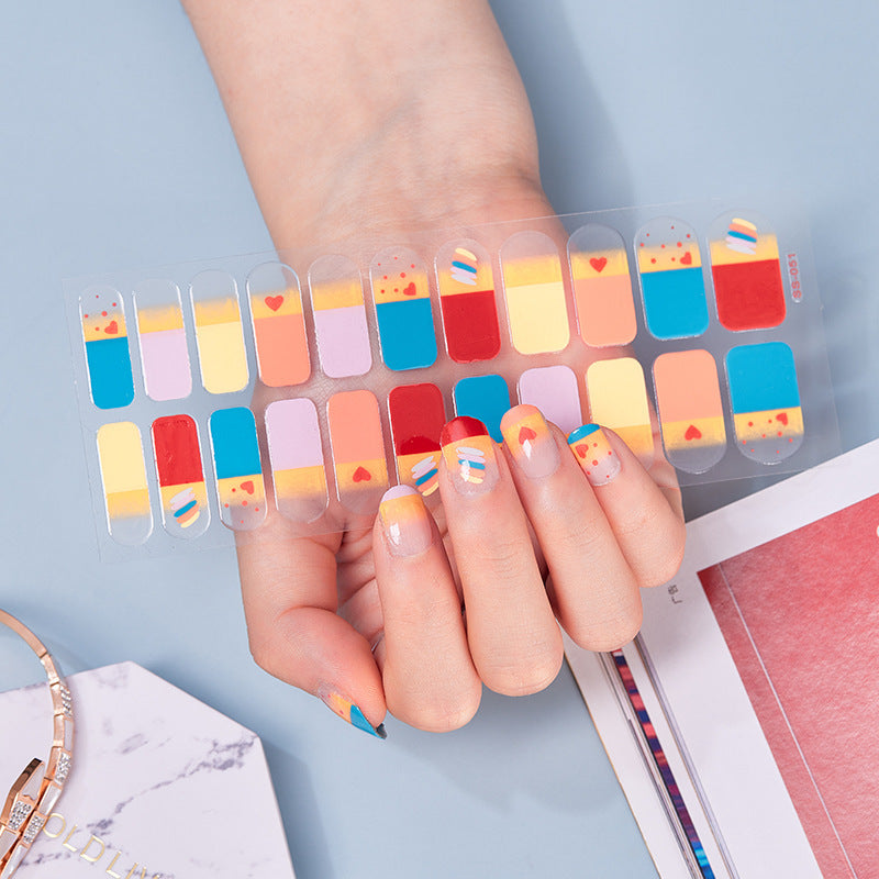 Rainbow Full-Coverage Cute Nail Stickers