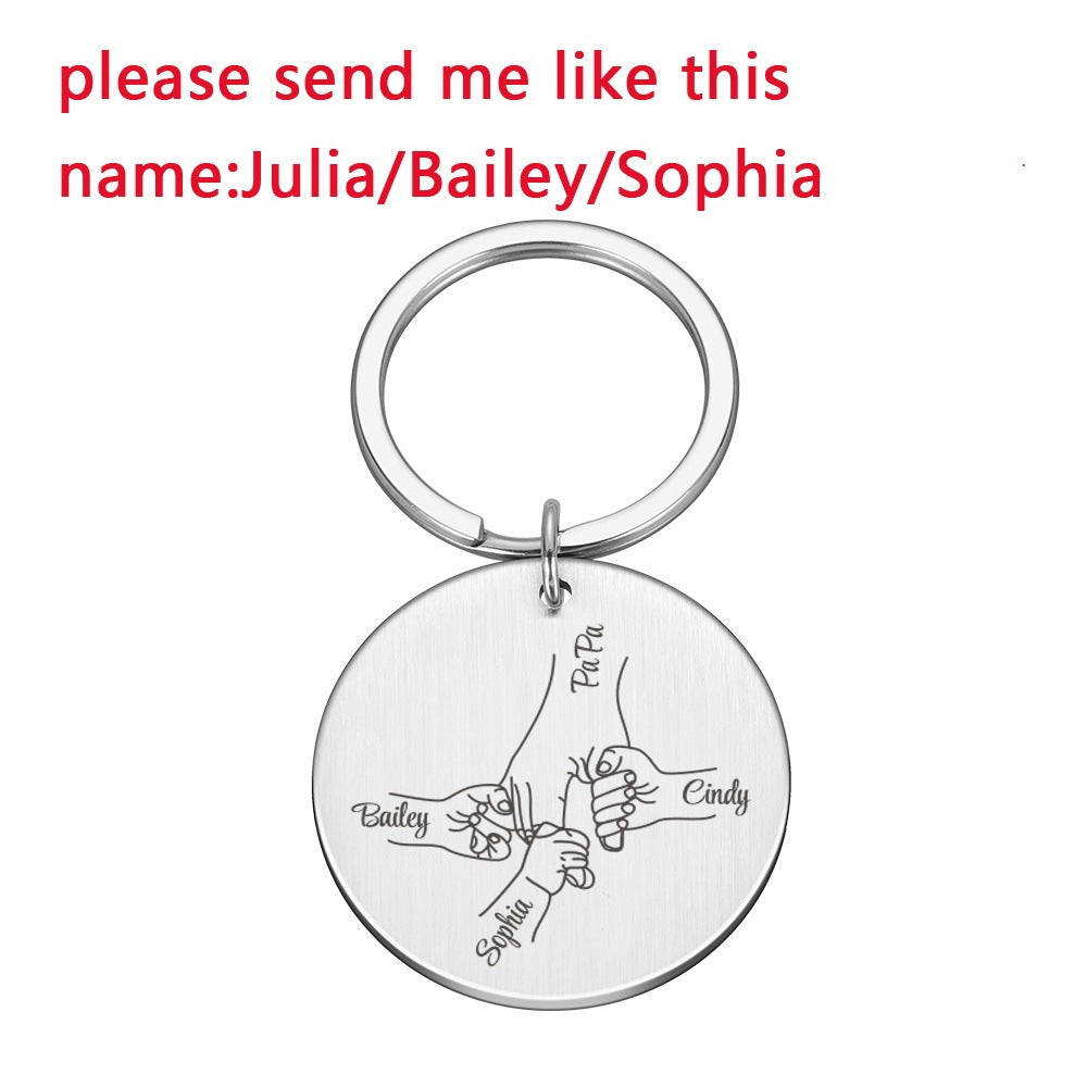 Customizable Father's Day Keychain – DIY Name Personalized Gift