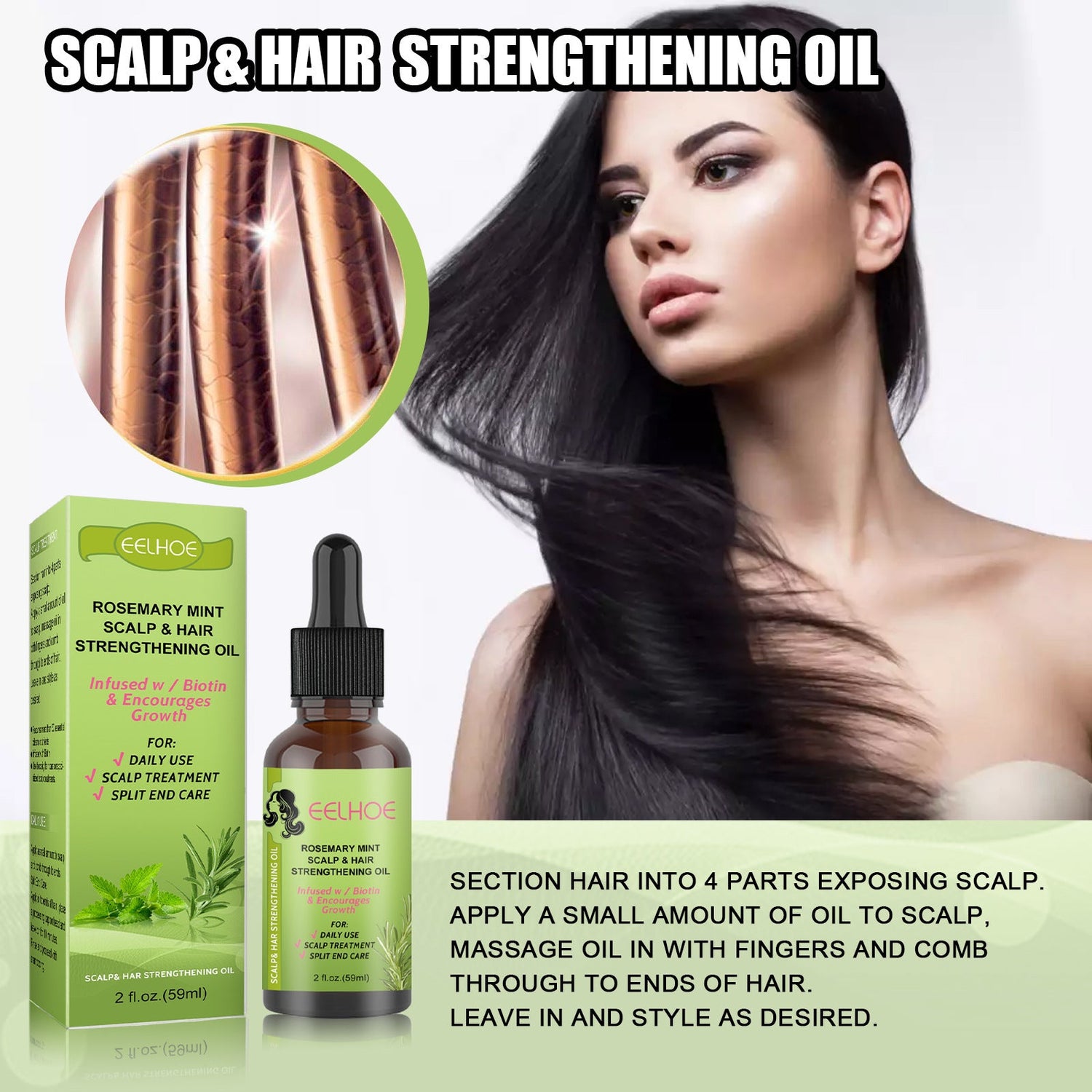 Rosemary Mint Hair Growth Fluid – Scalp Massage Treatment for Stronger, Healthier Hair CJ