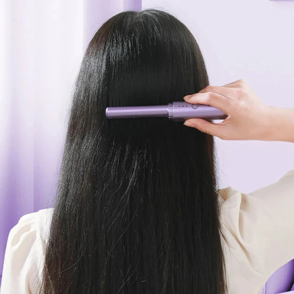 Professional Wireless Hair Straightener & Curler – Fast Heating Negative Ion Styling Brush CJ