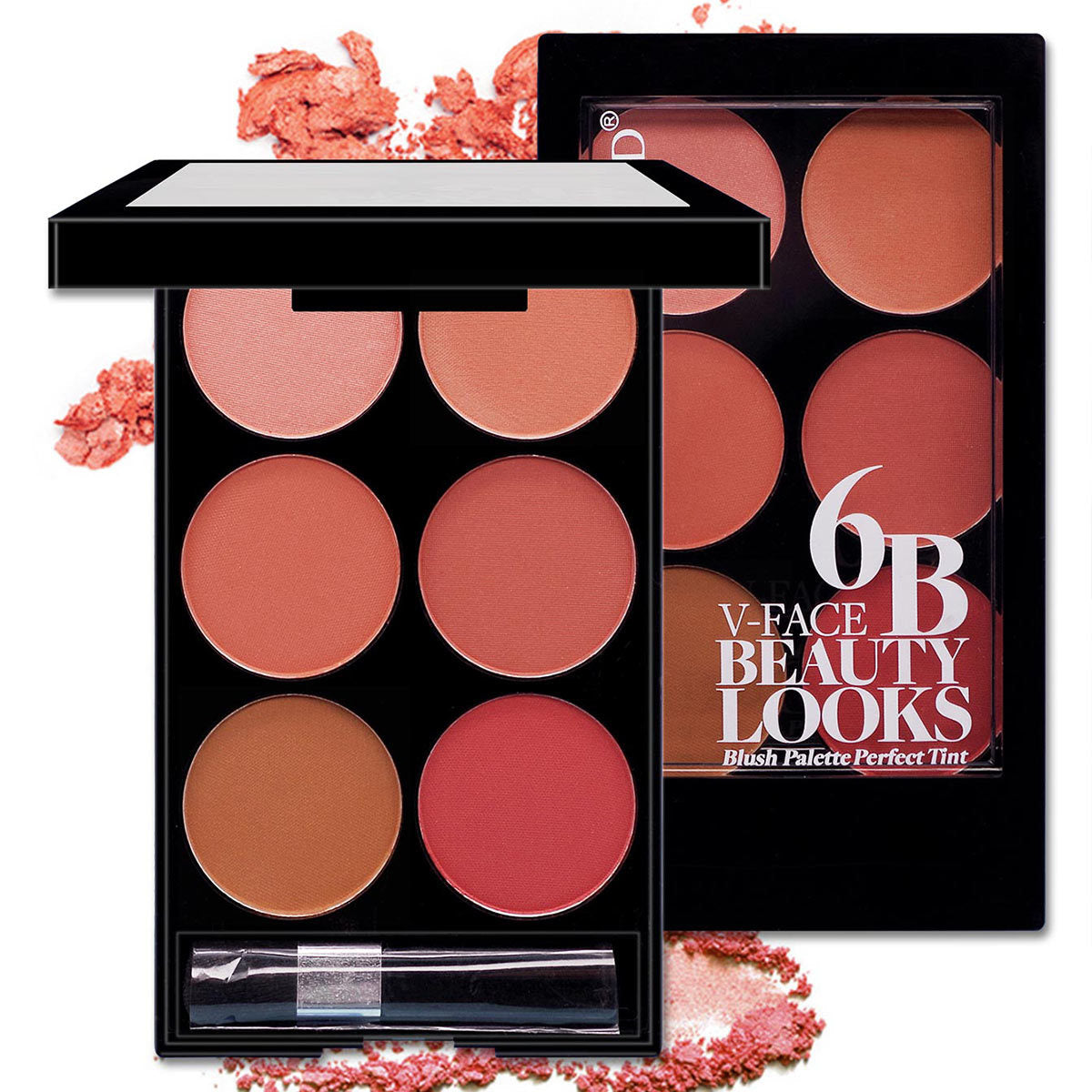 Multi-Color Six-Shade Blush Palette – Professional Face Contour and Cheek Color CJ
