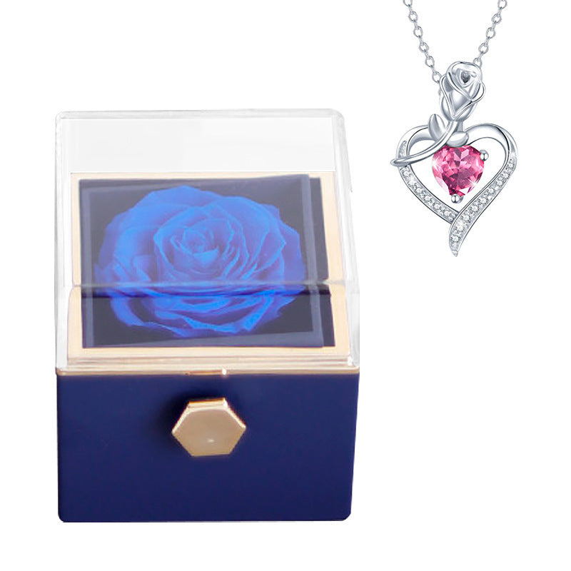Luxury Rose Jewelry Box with Elegant Necklace – Creative Fashion Gift for Women CJ