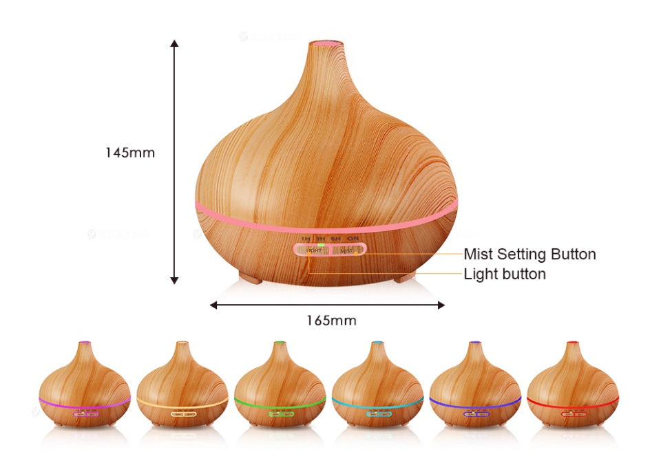 Wooden Grain Remote-Controlled Aromatherapy Lamp – Relaxation & Home Spa Essential CJ