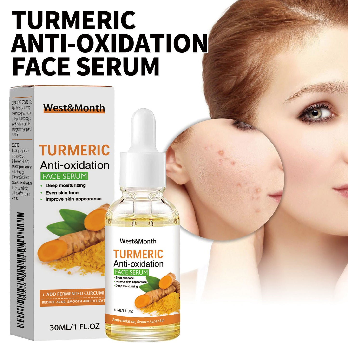 Turmeric Facial Oil – Dilutes Smallpox Scars, Refreshing & Oil Control