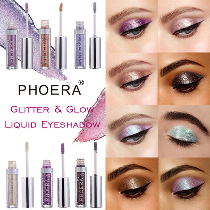 PHOERA Magnificent Metals Glitter & Glow Liquid Eyeshadow – 12 Colors CJ