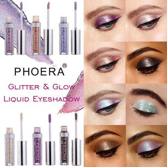PHOERA Magnificent Metals Glitter & Glow Liquid Eyeshadow – 12 Colors CJ