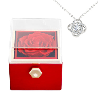 Luxury Rose Jewelry Box with Elegant Necklace – Creative Fashion Gift for Women CJ