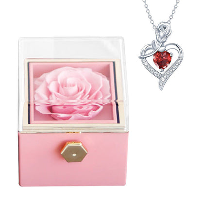 Luxury Rose Jewelry Box with Elegant Necklace – Creative Fashion Gift for Women CJ