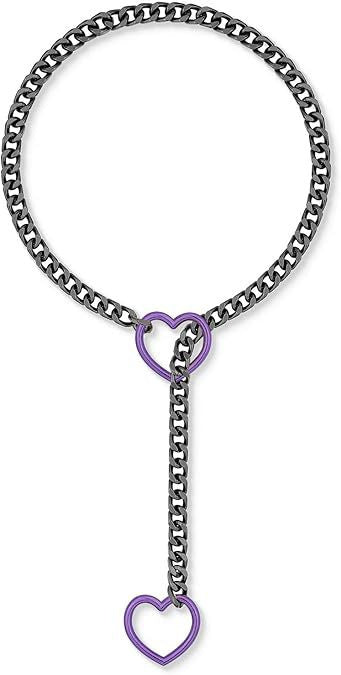 2025 Fashion Slip Chain Necklace – Heart O-Ring Cuban Long Necklace with Adjustable Heart Lock & Key CJ
