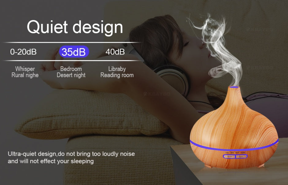 Wooden Grain Remote-Controlled Aromatherapy Lamp – Relaxation & Home Spa Essential CJ