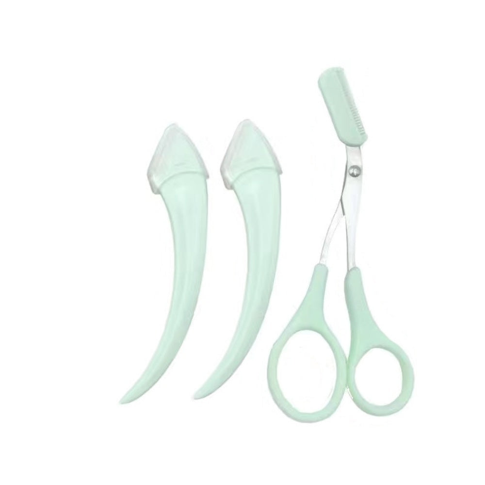 Eyebrow Trimming Knife with Comb – Curved Moon Small Beauty Tool CJ